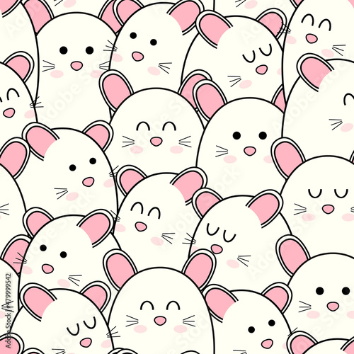 Pattern background cute animal pastel color for carpet background, fabric wallpaper and shirt vector illustration.