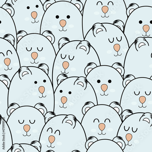 Pattern background cute animal pastel color for carpet background, fabric wallpaper and shirt vector illustration.