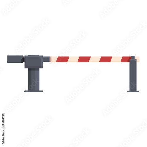 Crossroad barrier icon cartoon vector. Train rail. Gate signal