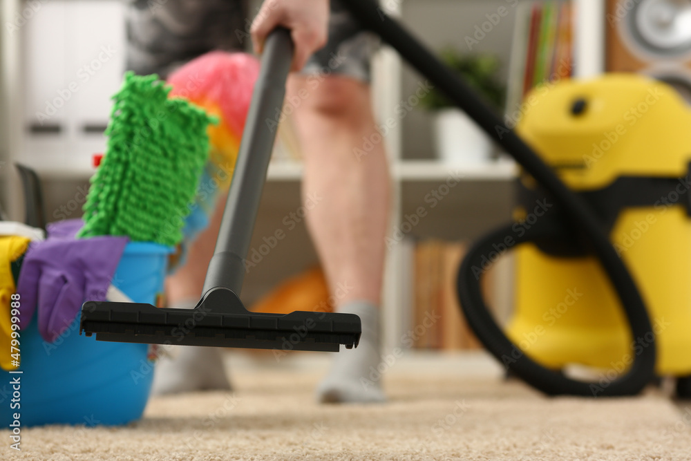 Proper vacuuming of carpets. House cleaning and cleaning services