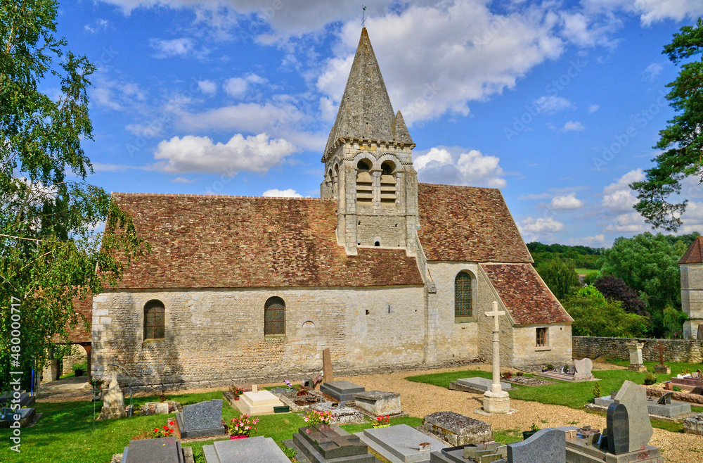 Reilly, France - april 3 2017 : saint Aubin church
