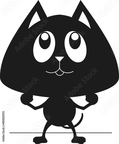 wallpaper cat illustration with colorful decorative minimalist strokes