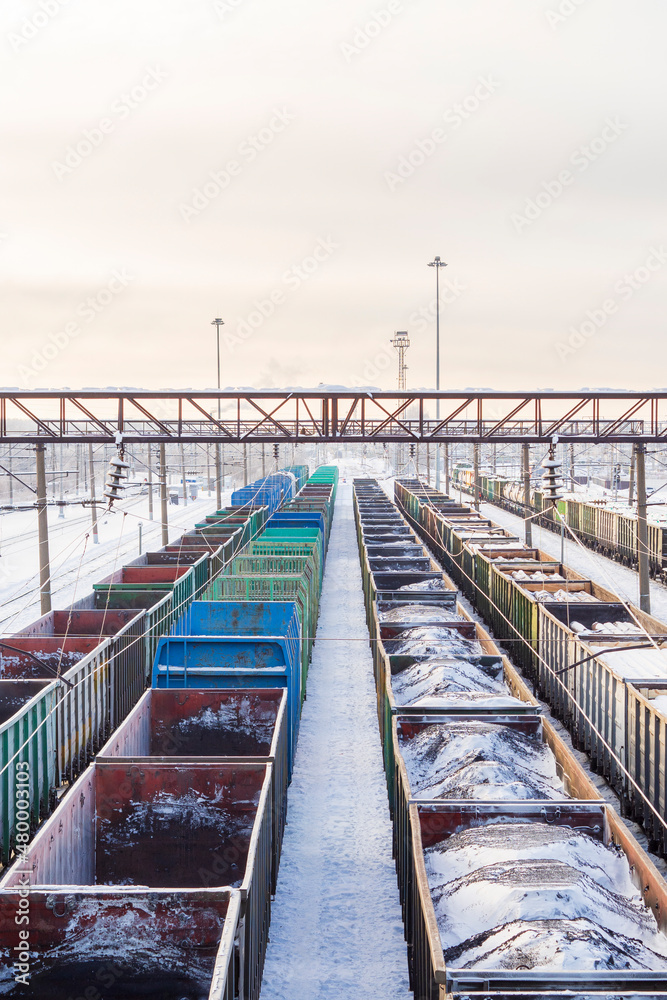 Fototapeta premium Rail cargo yard
