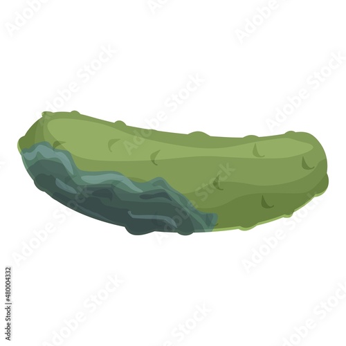 Contaminated cucumber icon cartoon vector. Food bacteria. Waste vegetables