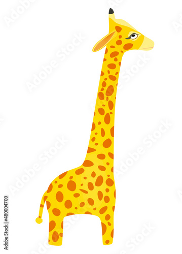 Yellow giraffe character. vector illustration