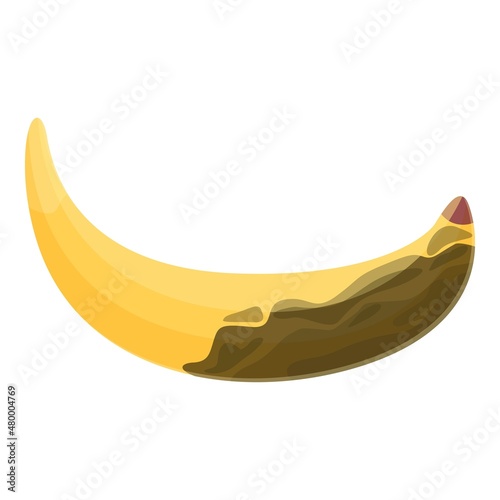 Contaminated banana icon cartoon vector. Food virus. Fruit contamination
