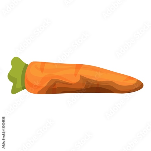 Contaminated carrot icon cartoon vector. Vegetables bacteria. Food virus