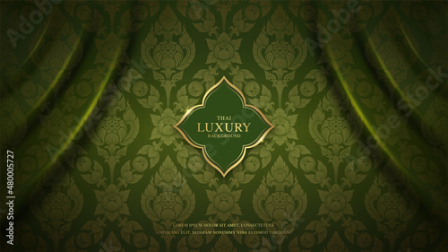 Thai art luxury banner, background pattern decoration for printing, flyers, poster, web, banner, brochure and card