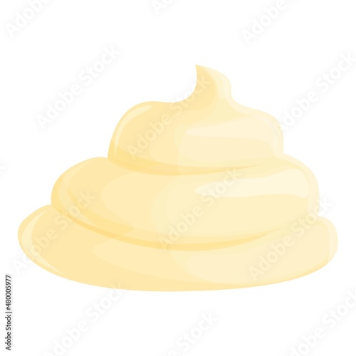 Milk mayonnaise icon cartoon vector. Cream product. Food pack