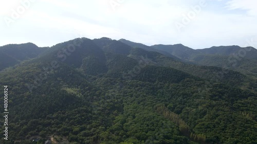 Aerial photography of Mount Tai Chaoyang Cave Forest Park photo