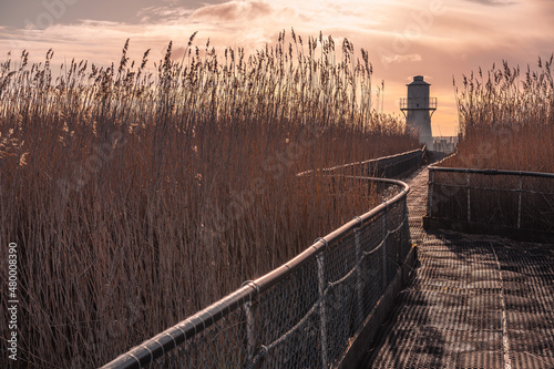 East Usk Lighthouse in the Wetlands of Newport, South Wales photo