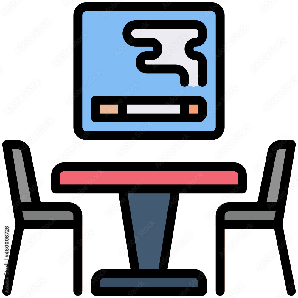 Smoking Area filled line color icon