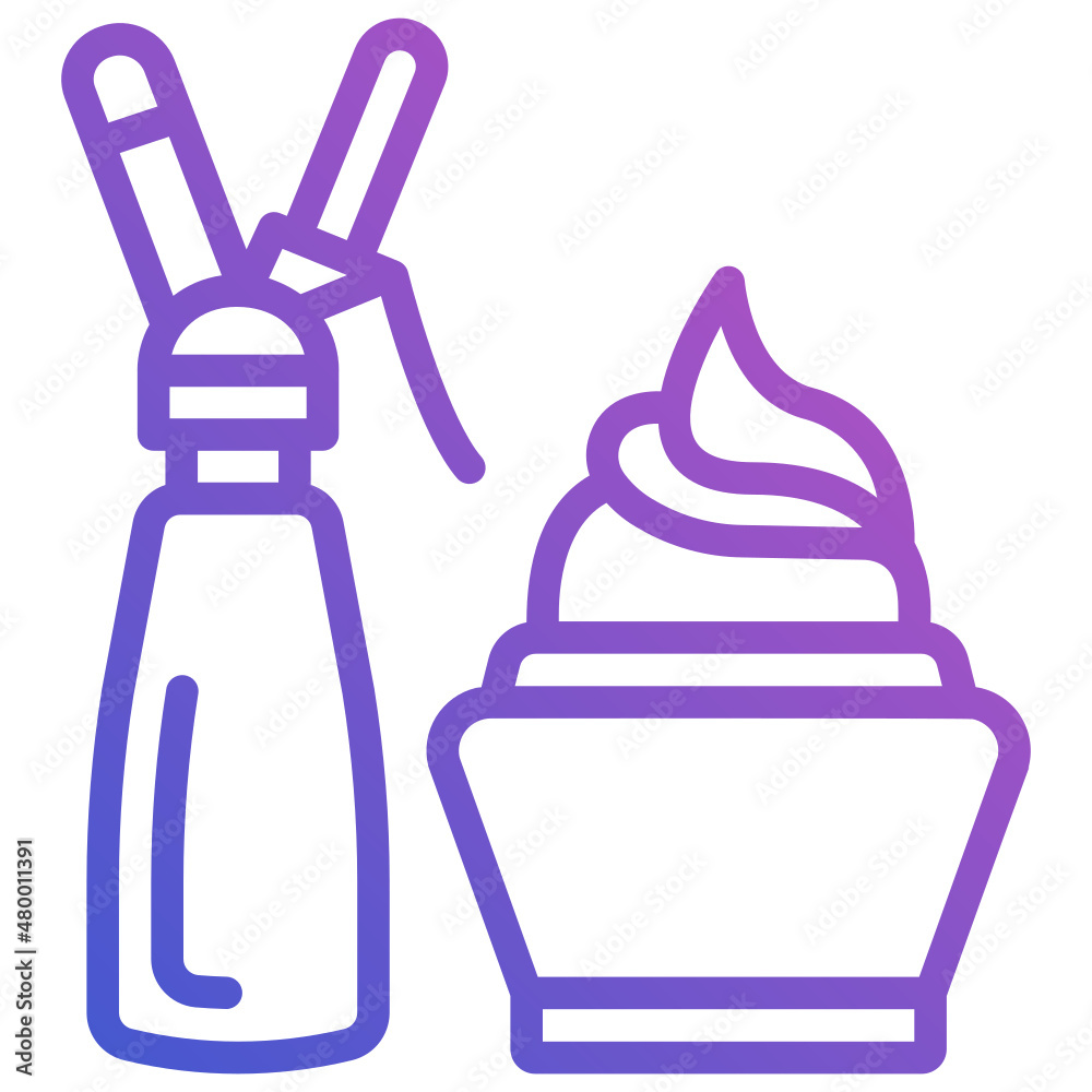 Whipped Cream line gradient icon Whipped Cream line gradient icon
