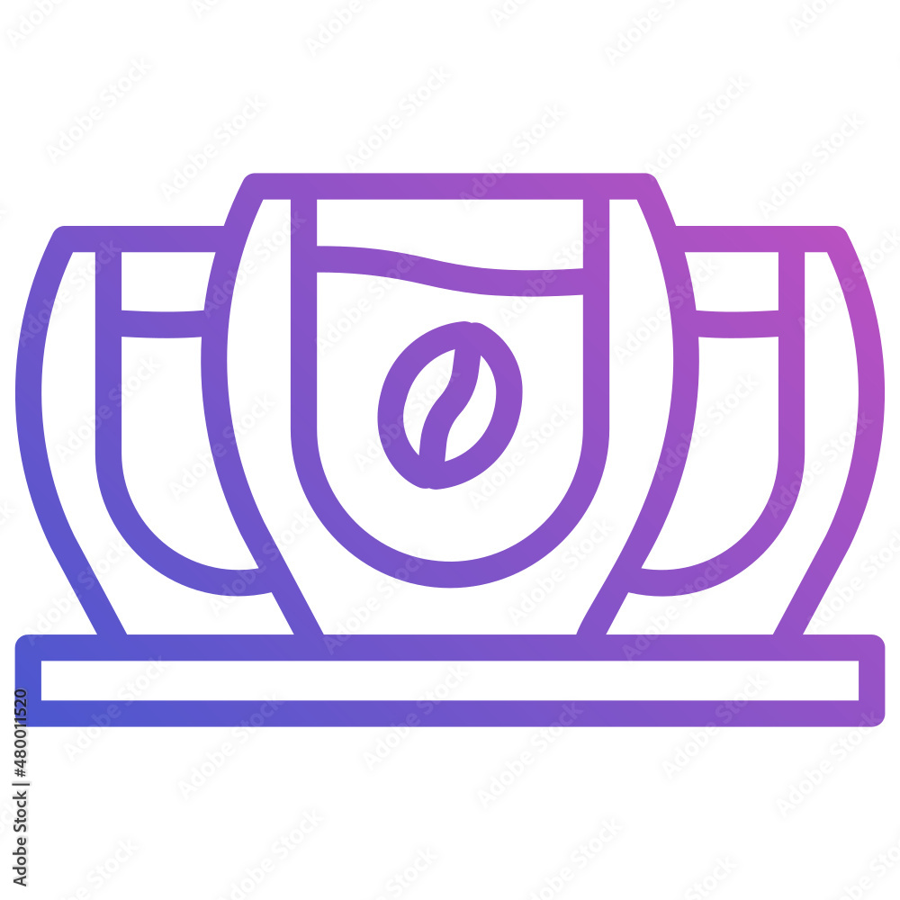Espresso Glass Shot line gradient icon