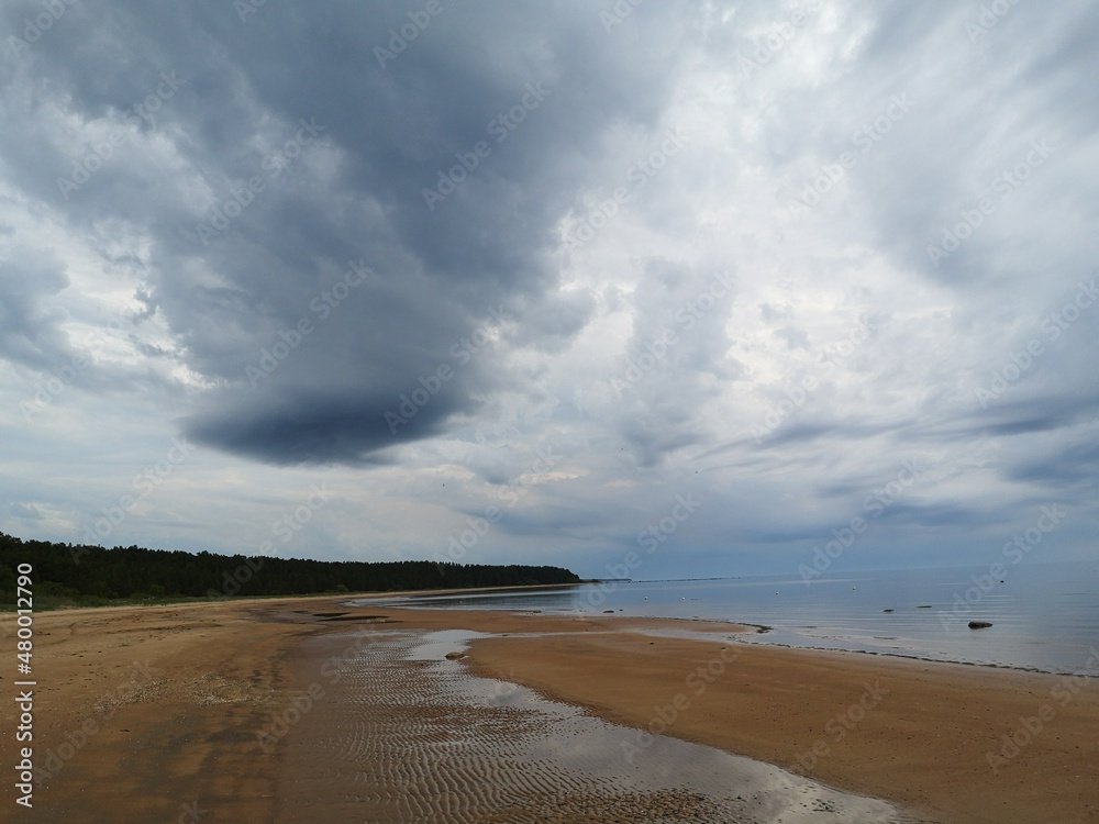 Cloudy beach