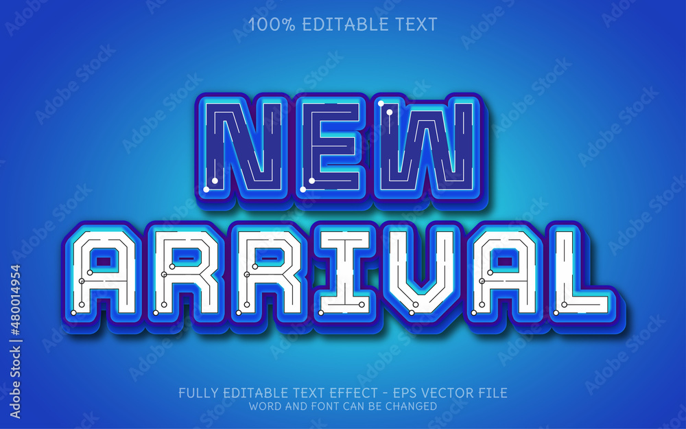 3D New Arrival Text effect, Editable Text Style, premium vector