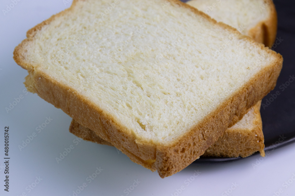 Soft bread on white background