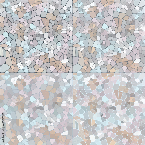 set color pebbles. abstract pastel colors. geometric pattern. polygonal style. eps 10