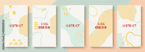Trendy set of templates for social media. Abstract background for social media stories. Editable vector illustration.