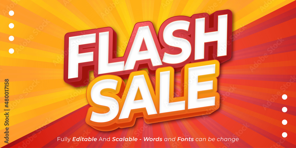 Editable text effect Flash sale special offer suitable for banner promotion