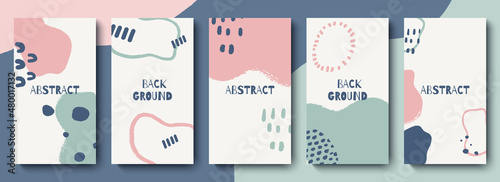 Trendy set of templates for social media. Abstract background for social media stories. Editable vector illustration.