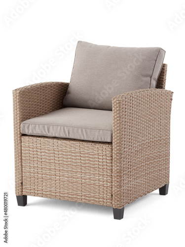 Outdoor rattan furniture  chair isolated on white background