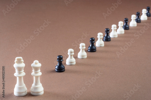 Obraz na plátně Chess pieces in a row