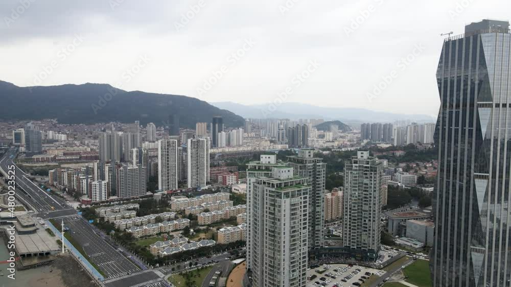 Aerial photography of Lianyungang city coastline scenery Aerial photography of Lianyungang city coastline scenery
