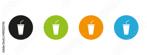 Drink. Soda. Fast food icons.
