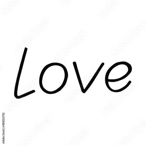 Love. Vector simple handwritten lettering. 