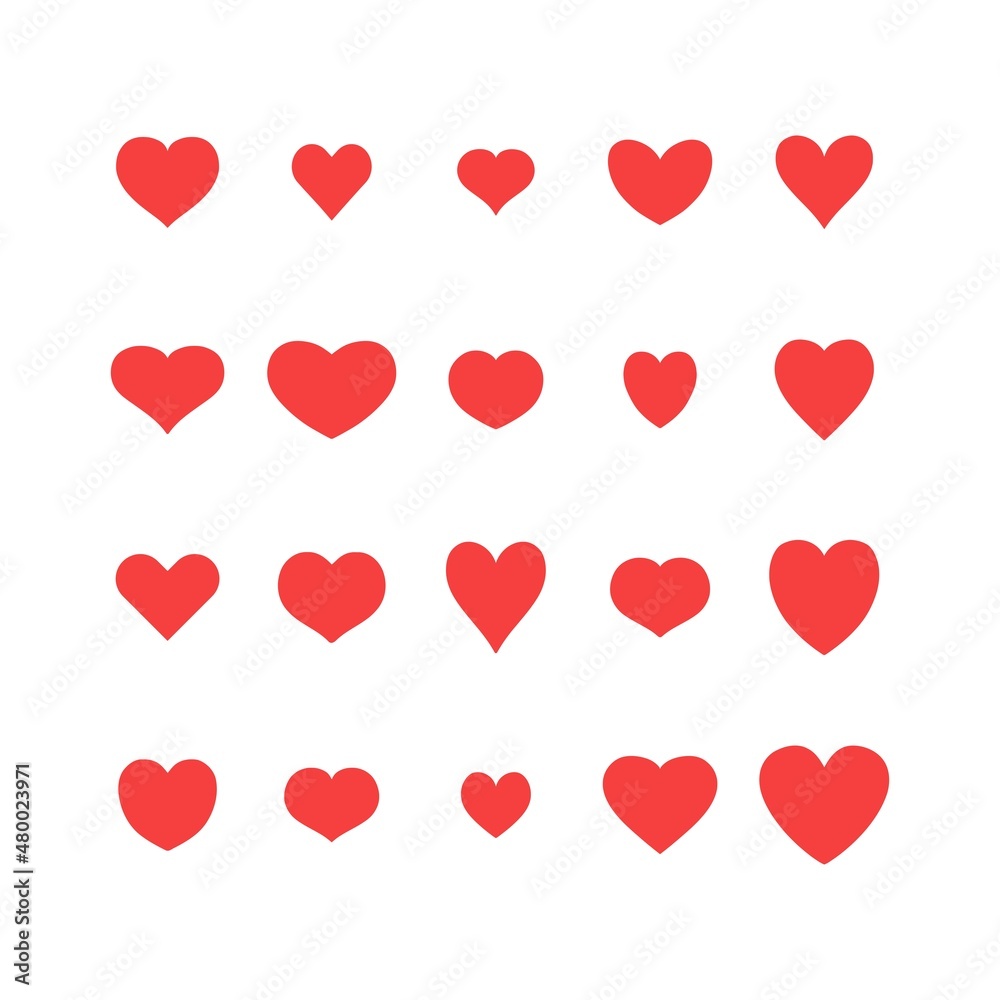 Heart shape symbol set