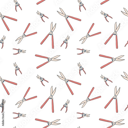 Hedge shears and pruning shears texture