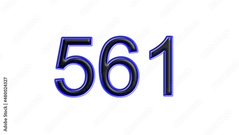 blue 561 number 3d effect white background blue 561 number 3d effect white background