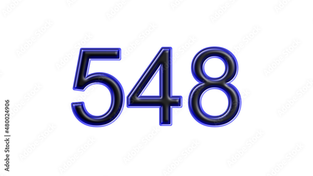 blue 548 number 3d effect white background blue 548 number 3d effect white background