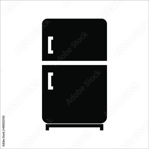 Fridge freezer fridge condenser black line icon on white background