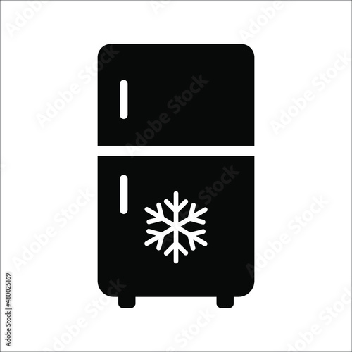 Fridge freezer fridge condenser black line icon on white background