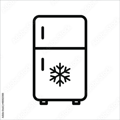 Fridge freezer fridge condenser black line icon on white background
