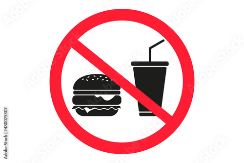 Hamburg with soda. Fast food icons.