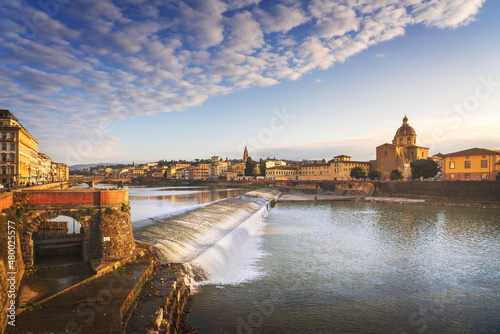 Florence or Firenze, Arno river and San Frediano church. Italy photo