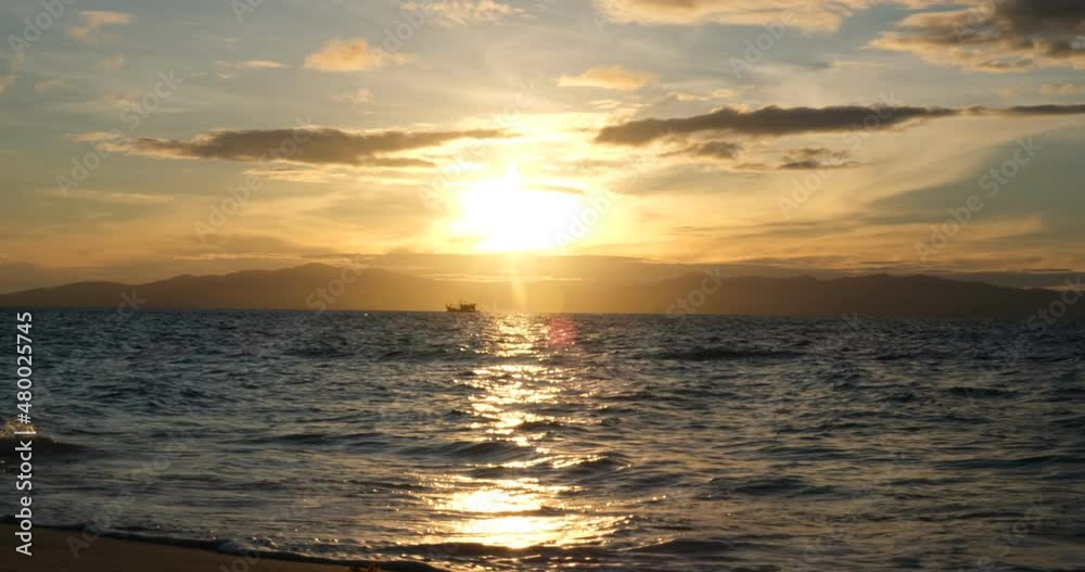 The Mantanani Islands form a small group of three islands off the north-west coast of the state of Sabah, Malaysia, opposite the town of Kota Belud. Sunset time at the island.
The Mantanani Islands form a small group of three islands off the north-west coast of the state of Sabah, Malaysia, opposite the town of Kota Belud. Sunset time at the island.