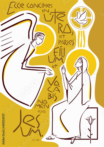 A anunciação do Arcanjo Gabriel à Virgem Maria photo