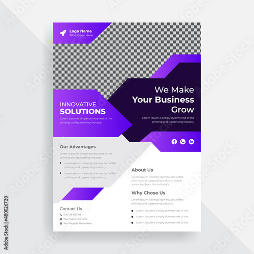 Stylish abstract business flyer design template, creative minimal marketing flyer layout