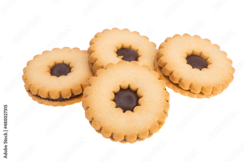 double biscuits with chocolate isolated double biscuits with chocolate isolated