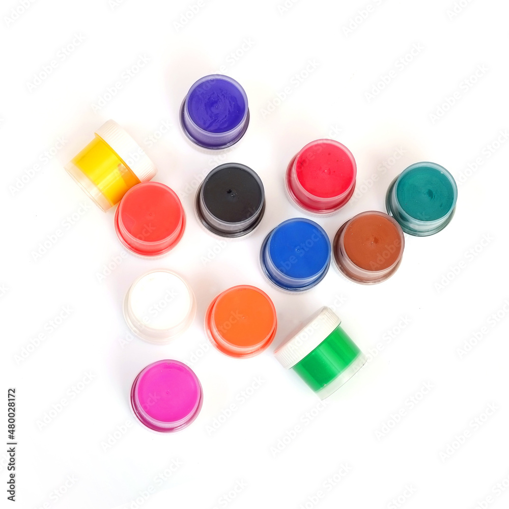 Acrylic colors isolated on a white background Acrylic colors isolated on a white background
