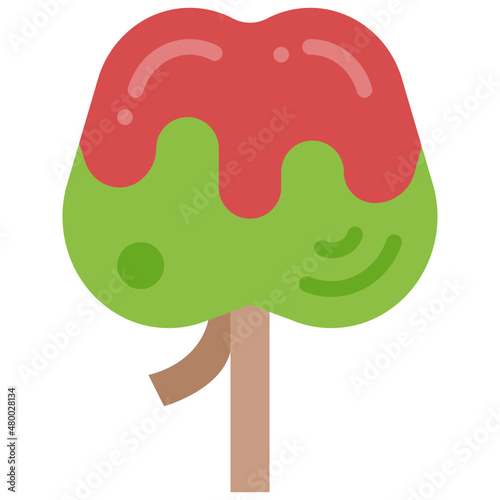 candy apple flat icon