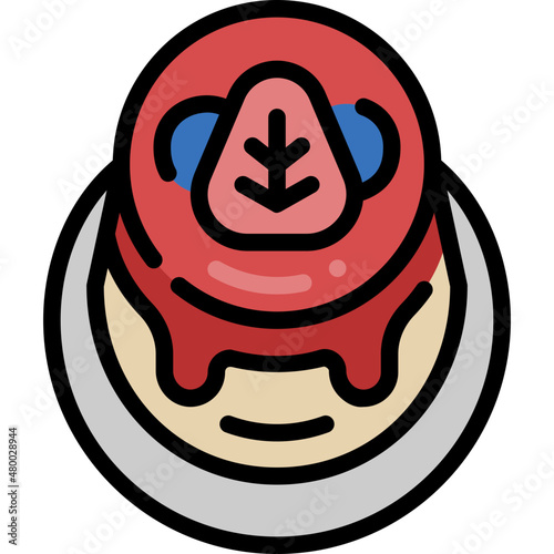 panna cotta filled outline icon