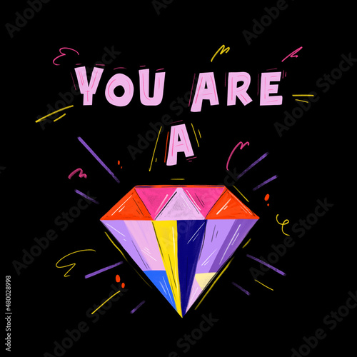 you are a diamond lettering