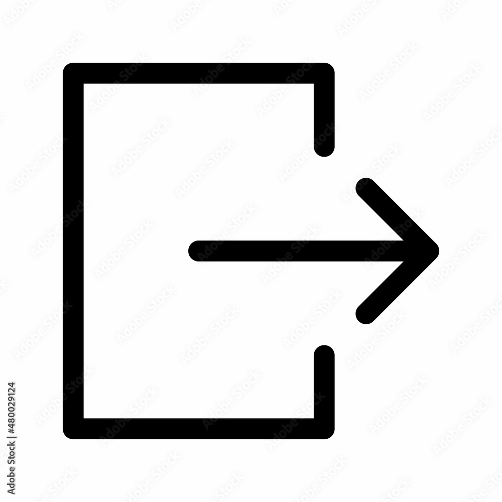 Exit line icon. Linear style logout symbol. Arrow and door sign. Editable stroke. Vector graphics
