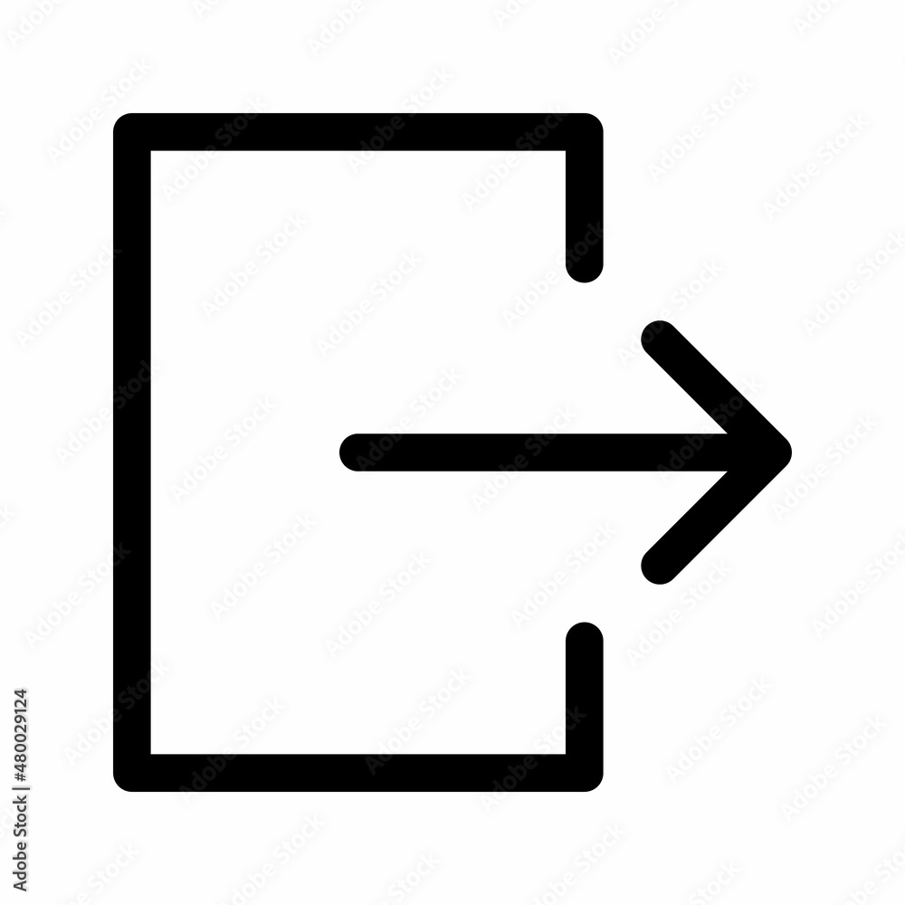 Exit line icon. Linear style logout symbol. Arrow and door sign. Editable stroke. Vector graphics Exit line icon. Linear style logout symbol. Arrow and door sign. Editable stroke. Vector graphics