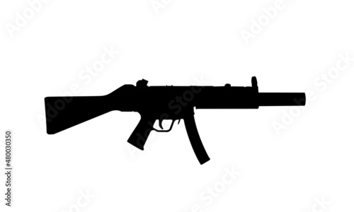 HK MP5SD Rifle Silhouette Sub Machine Gun